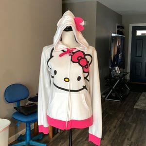 Hello kitty full zippered sweatshirt front pockets says large but fits medium